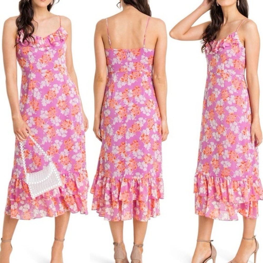 All in favor Floral Pink Dress
